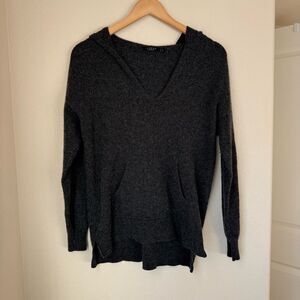 Lusso 100% Cashmere Hoodie – Size Small (Charcoal Gray)